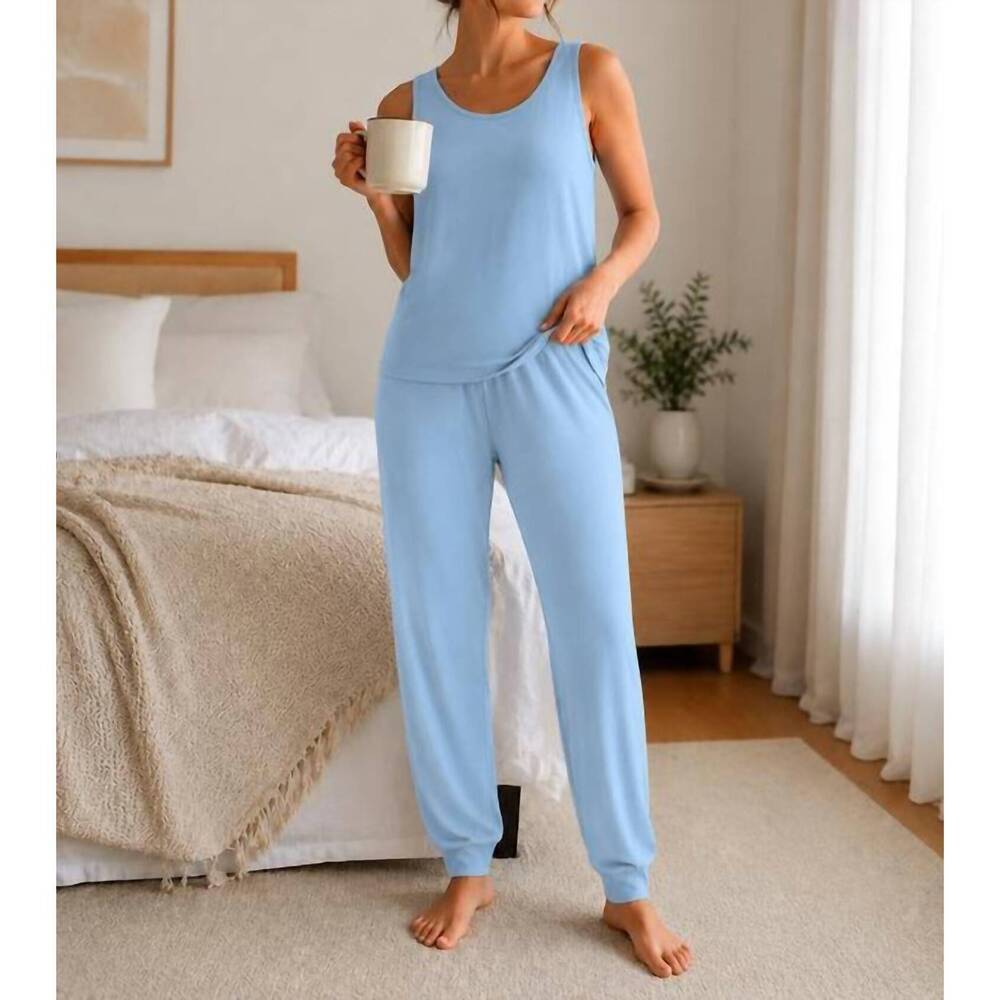NEW ONLY HEARTS organic cotton jogger tank set in sky blue